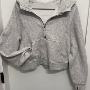 Lululemon Athletica Gray Scuba Half Zip Cropped Hoodie